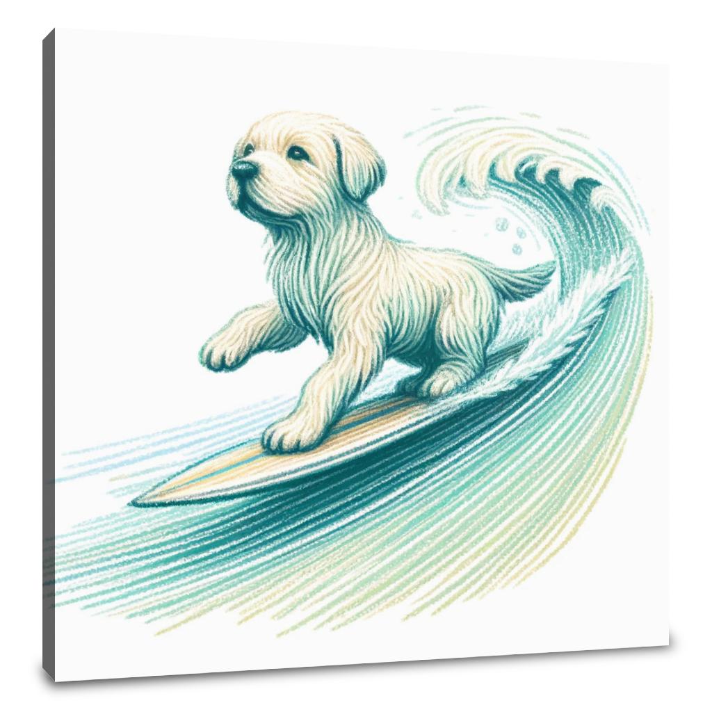 Labrador Surfing Fun Canvas