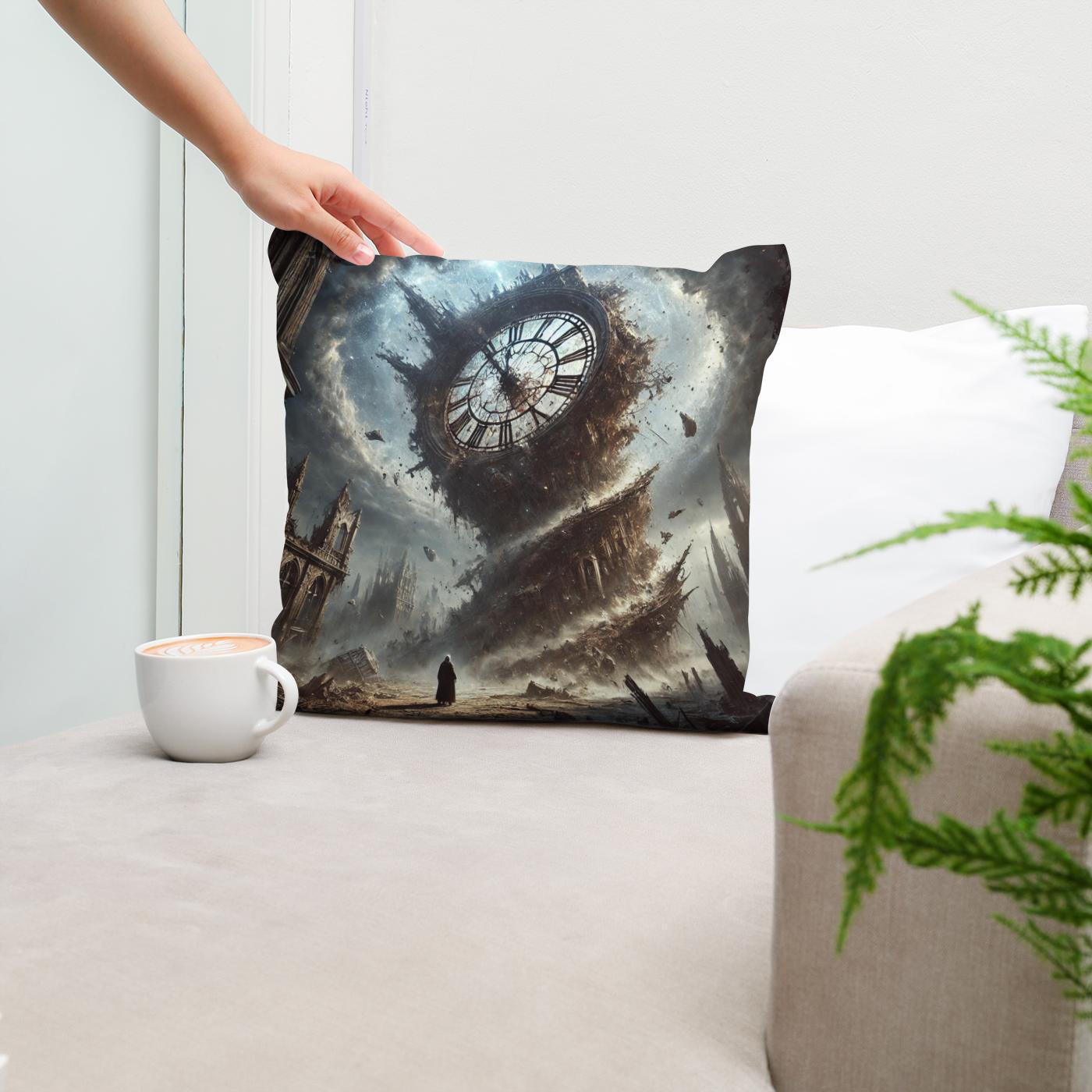 Fractured Time Cotton Cushion
