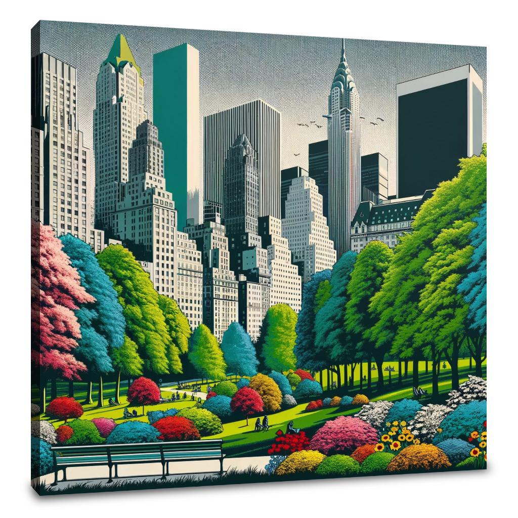 60s Urban Park Pop Canvas