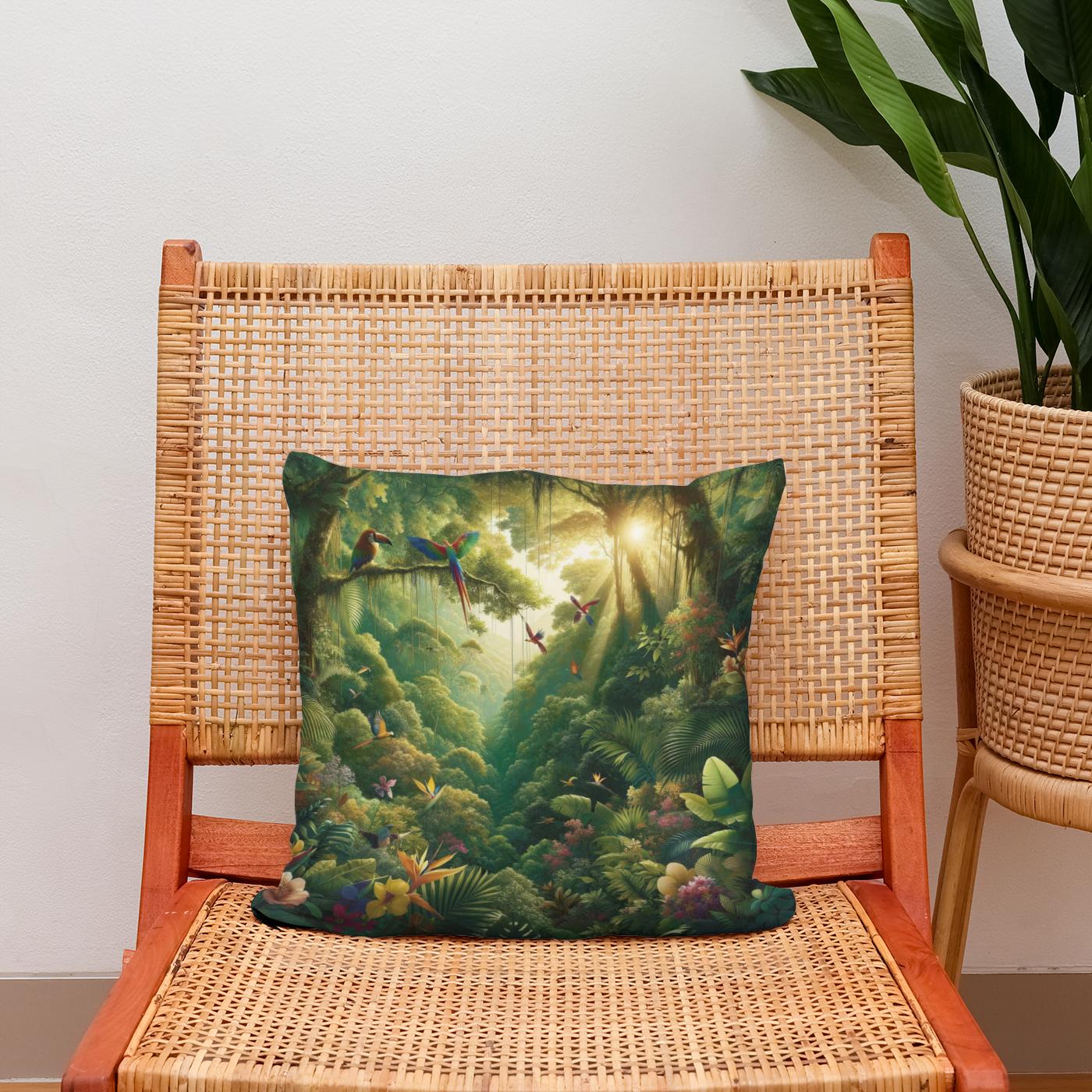 Verdant Canopy Cotton Cushion