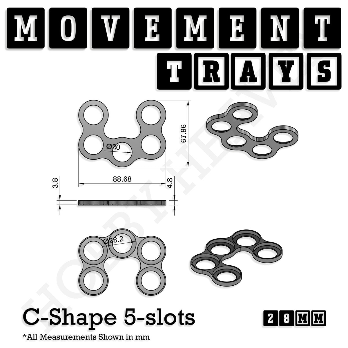 28mm Movement Trays for Tabletop Games | Wargaming | Full Range