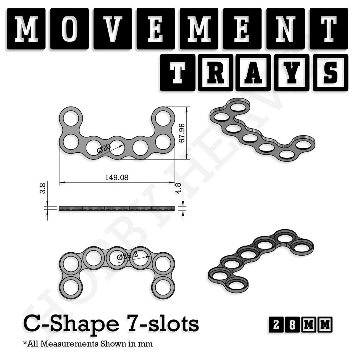 28mm Movement Trays for Tabletop Games | Wargaming | Full Range