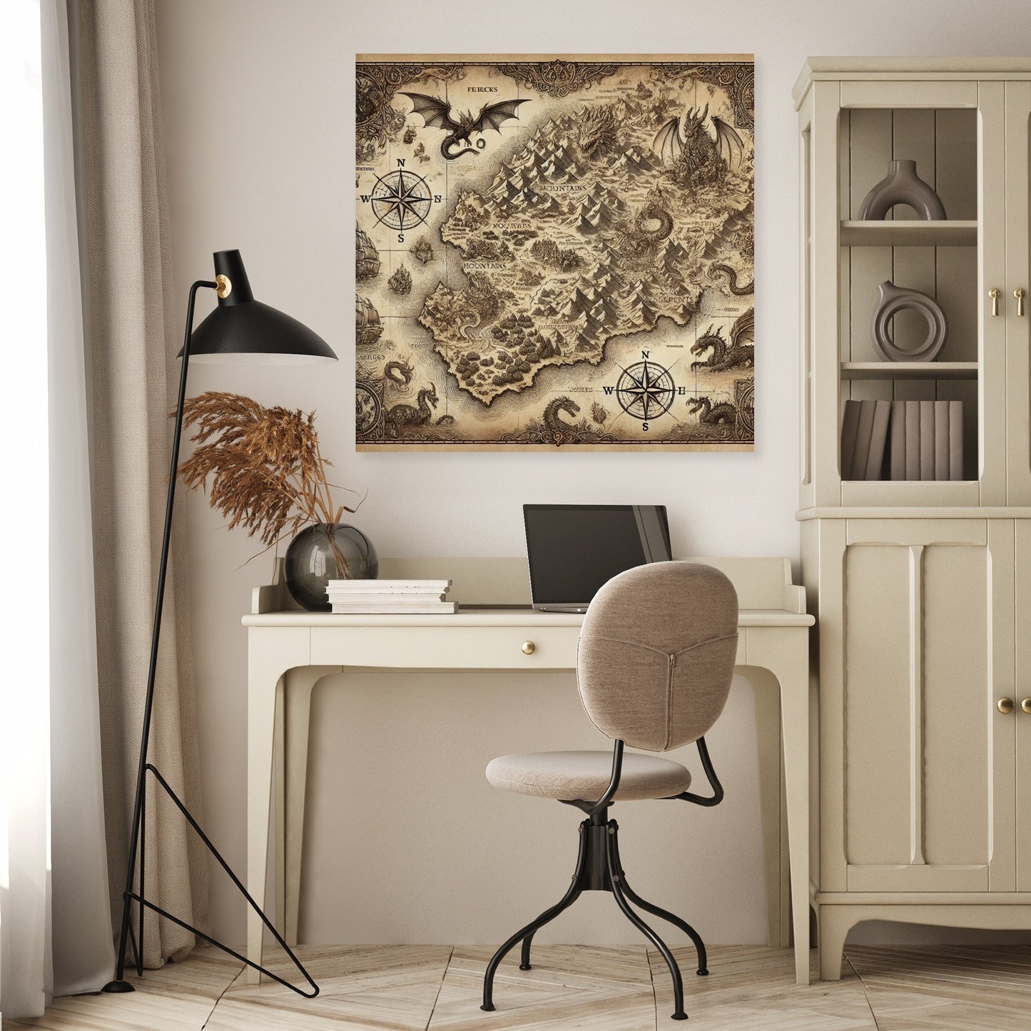 Mystic Monster Map Canvas