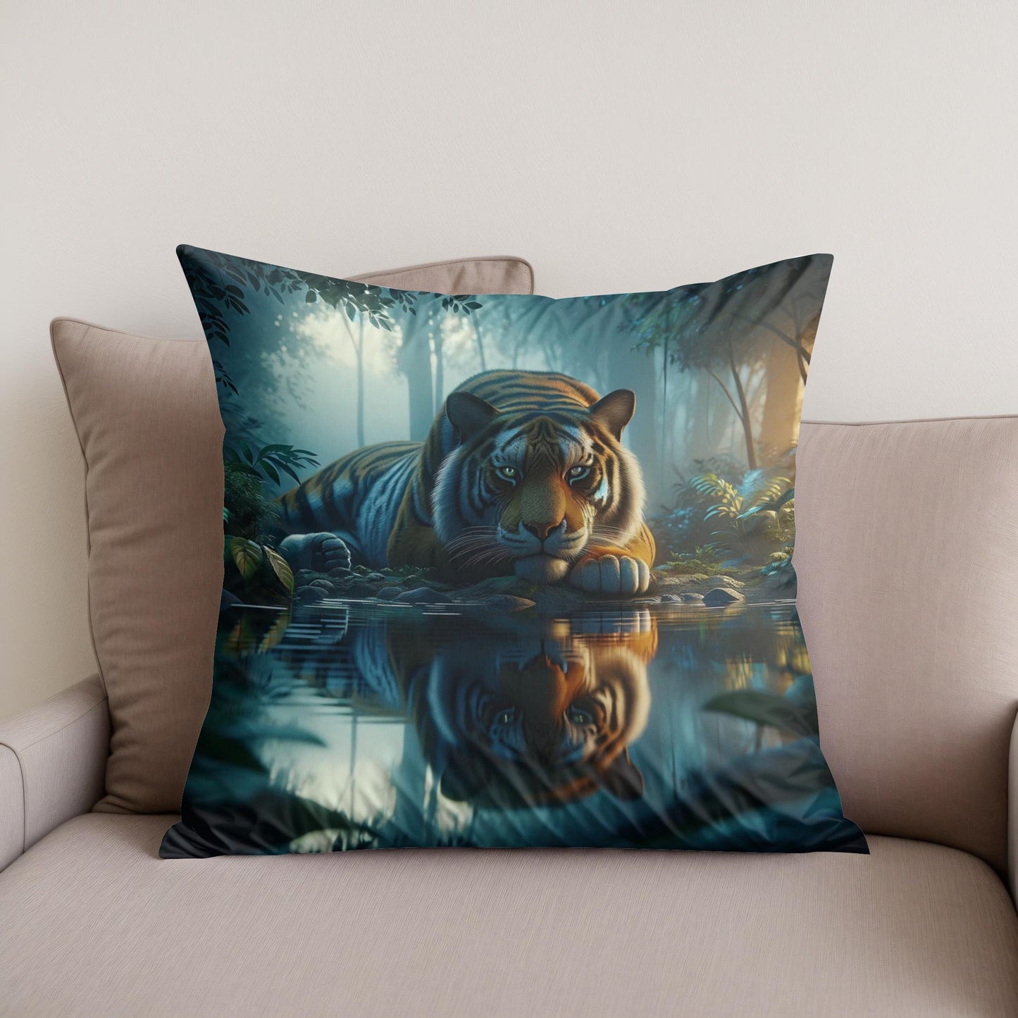 Twilight Tiger Cotton Cushion