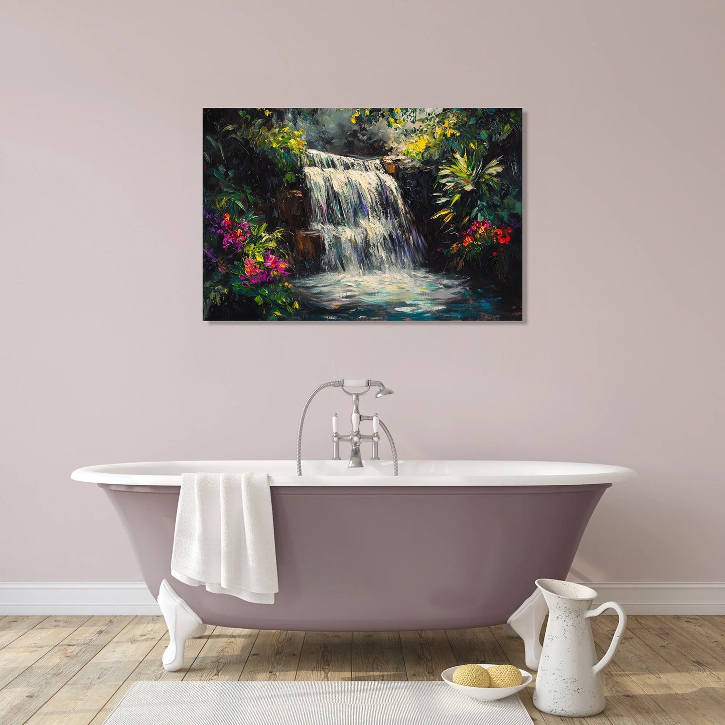Waterfall Tranquillity Nostalgia Canvas