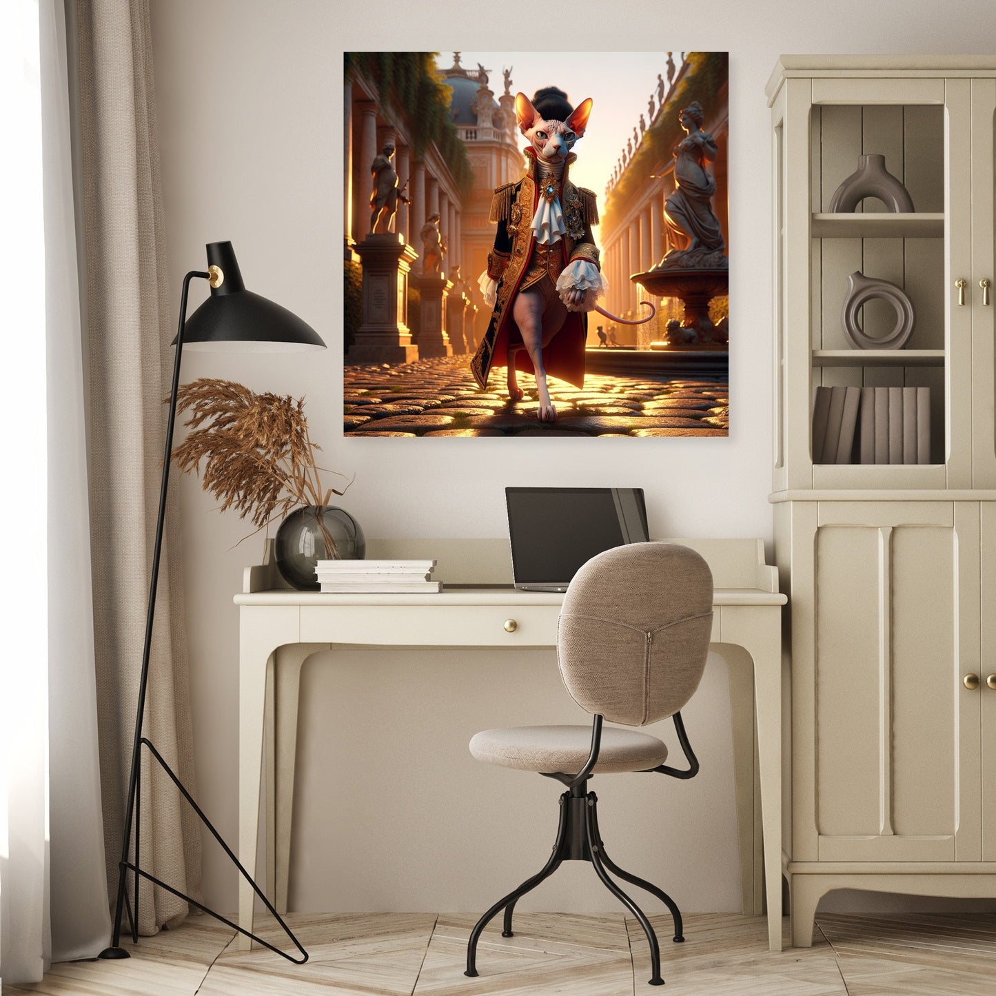 Regal Sphynx Twilight Courtyard Canvas