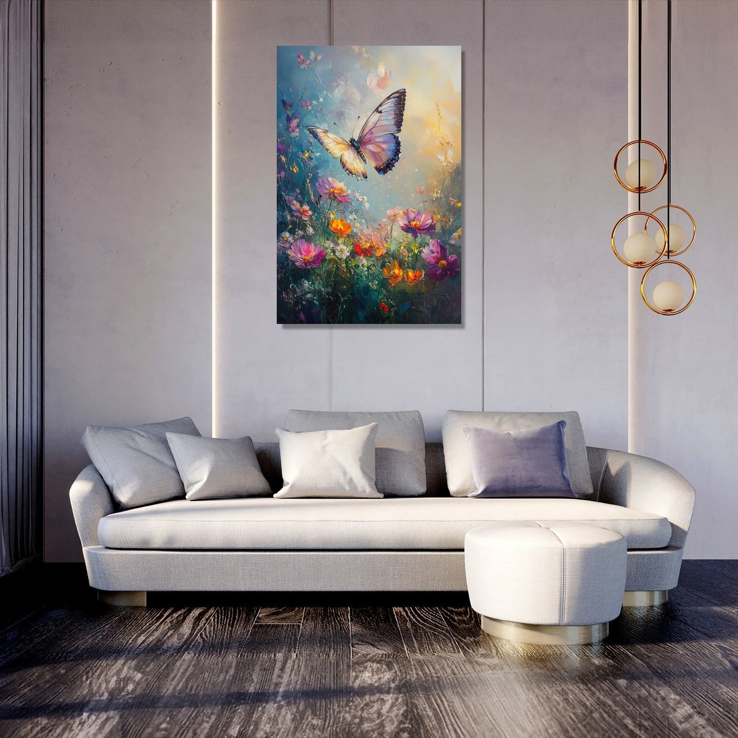 Fluttering Butterfly Garden Canvas