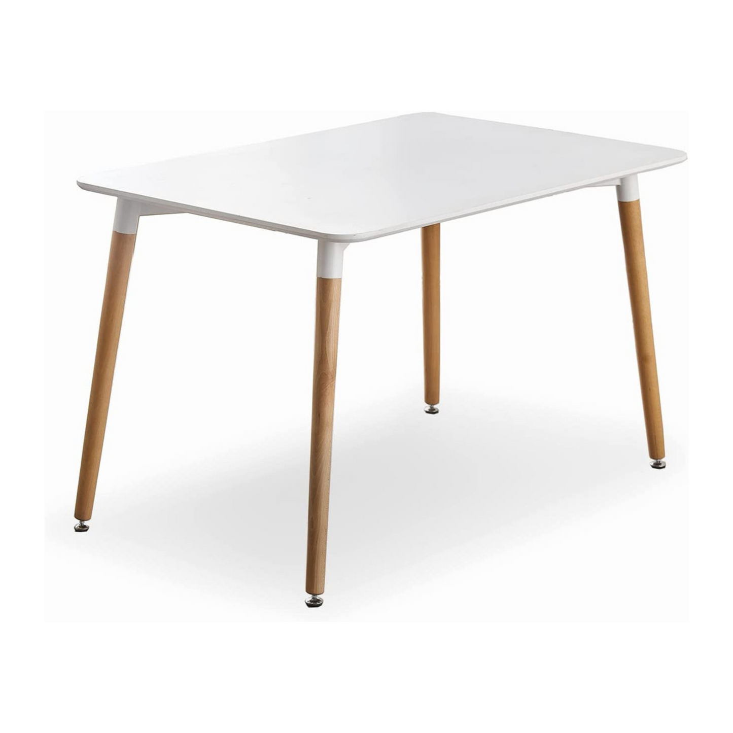 5PCs Dining Set - a White Halo Dining Table & Set of 4 Black/White Patchwork Accent Chairs