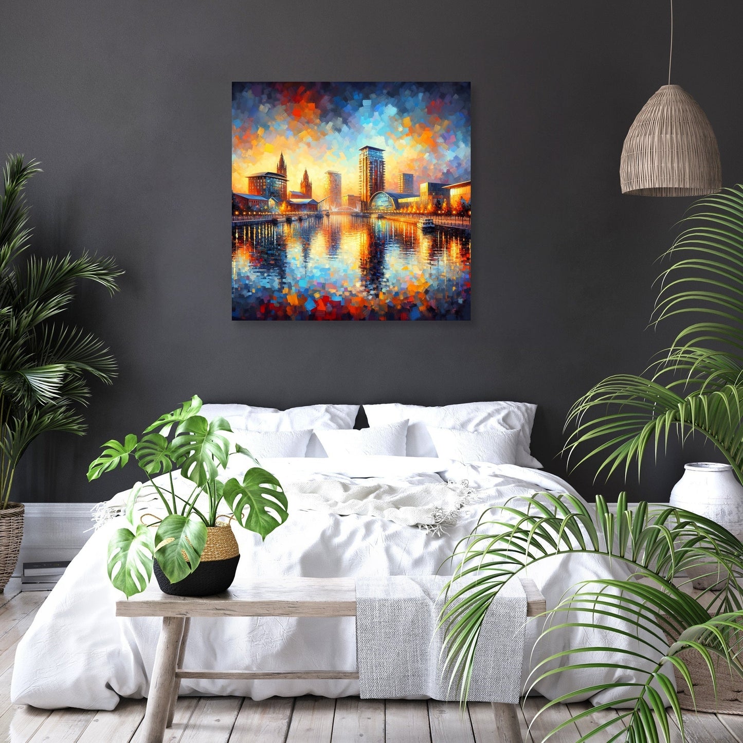 Manchester Salford Quays Sunset Canvas