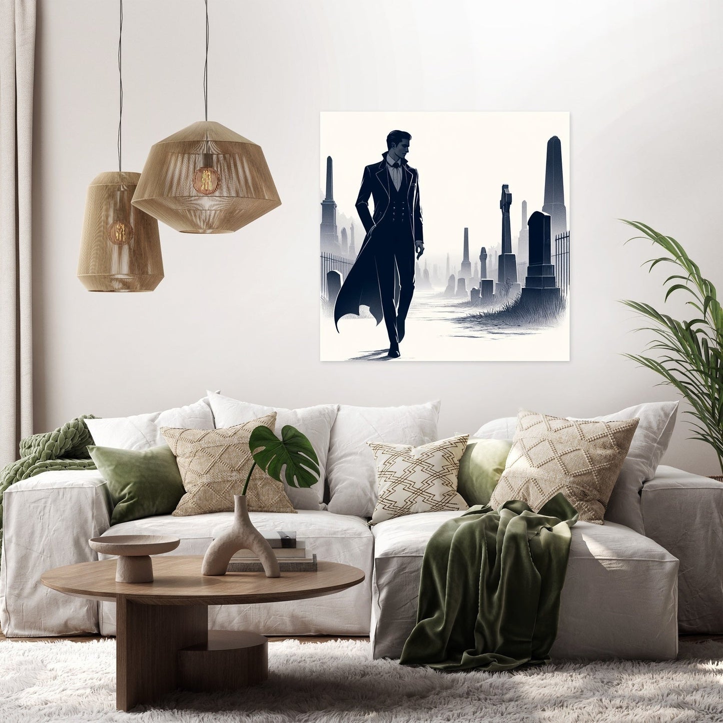 Midnight Cemetery Stroll Canvas