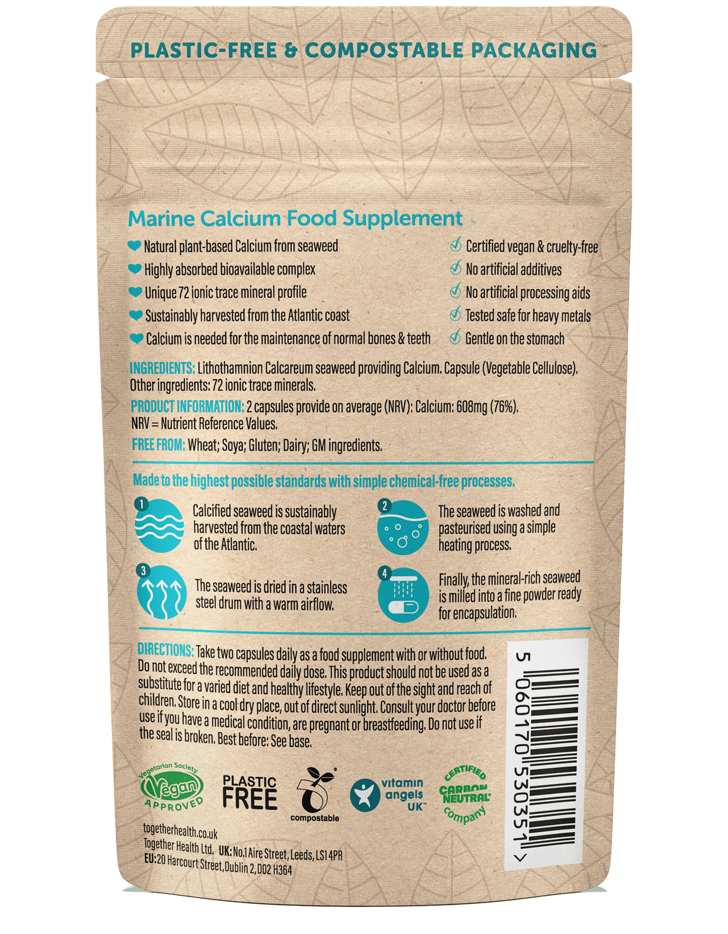 Calcium – Vegan Calcium Supplement – 60 Capsules