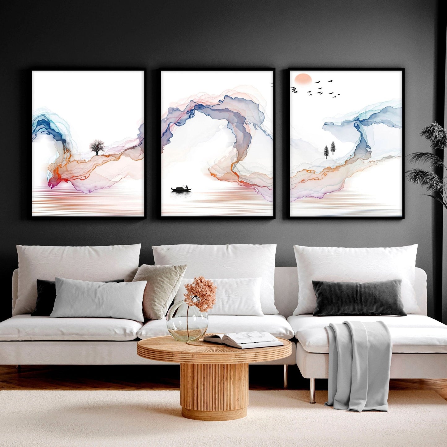 Calm artwork Wall Art prints | set of 3 framed prints