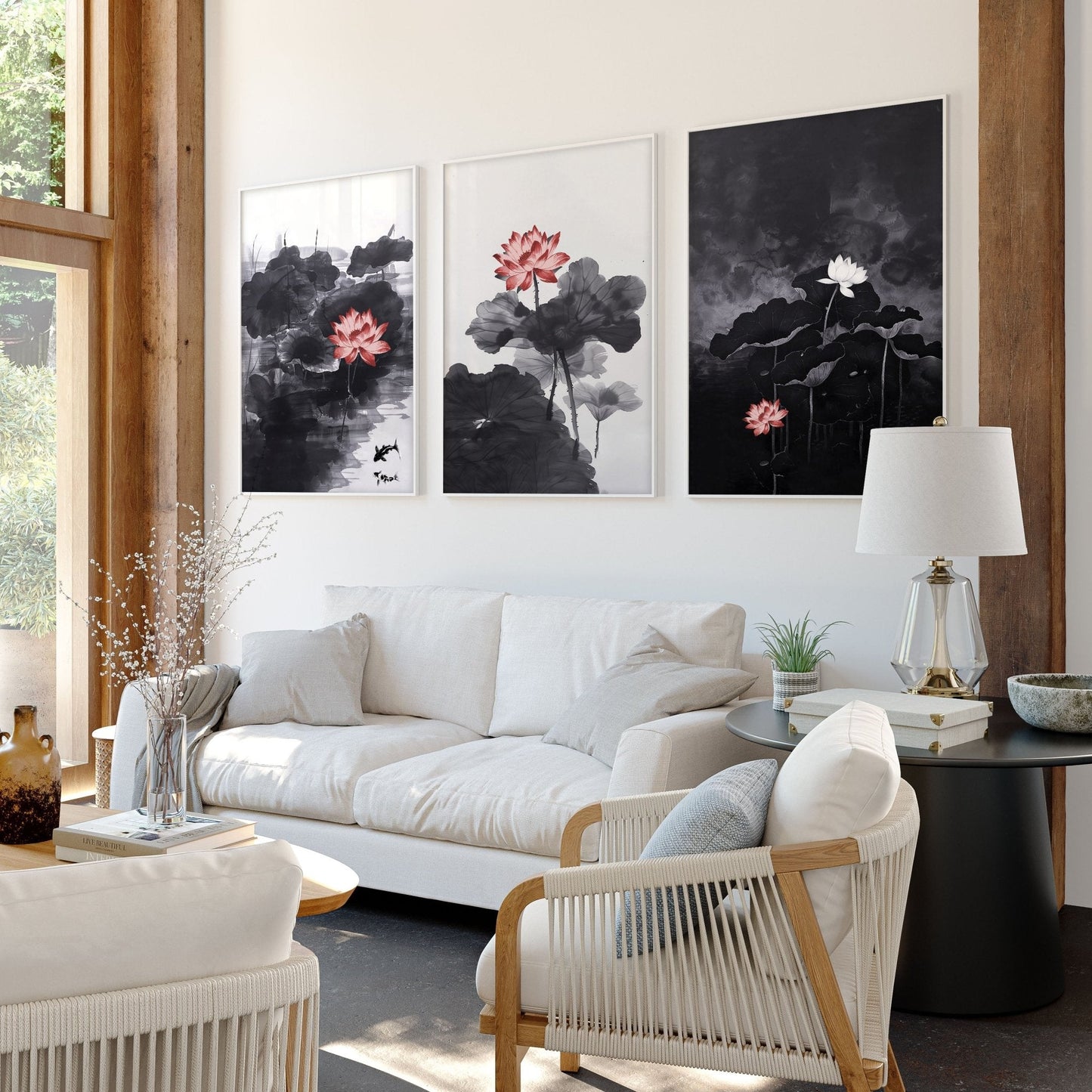 Calming Art | Set of 3 Asian Inspired Wall art Prints