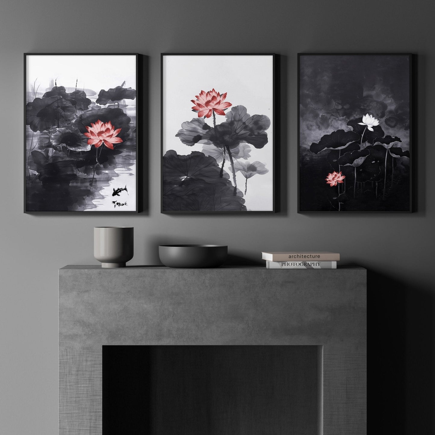 Calming Art | Set of 3 Asian Inspired Wall art Prints