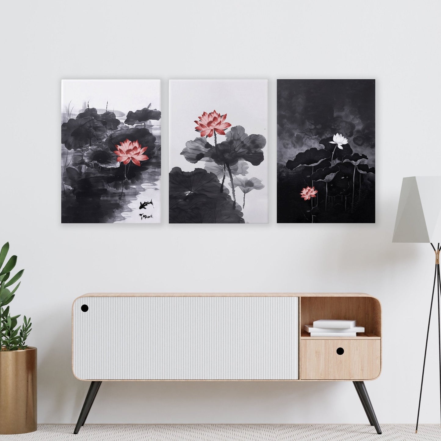 Calming Art | Set of 3 Asian Inspired Wall art Prints
