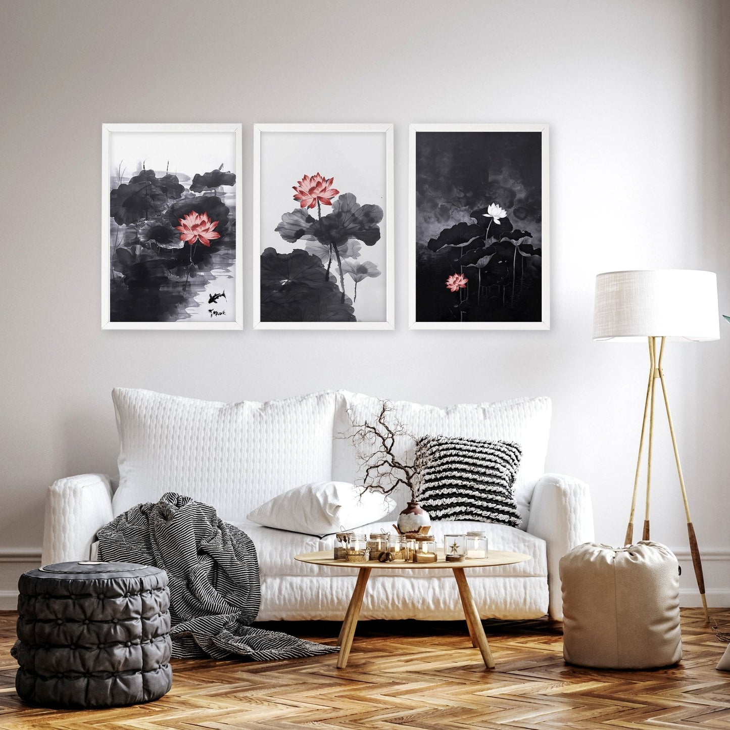Calming Art | Set of 3 Asian Inspired Wall art Prints