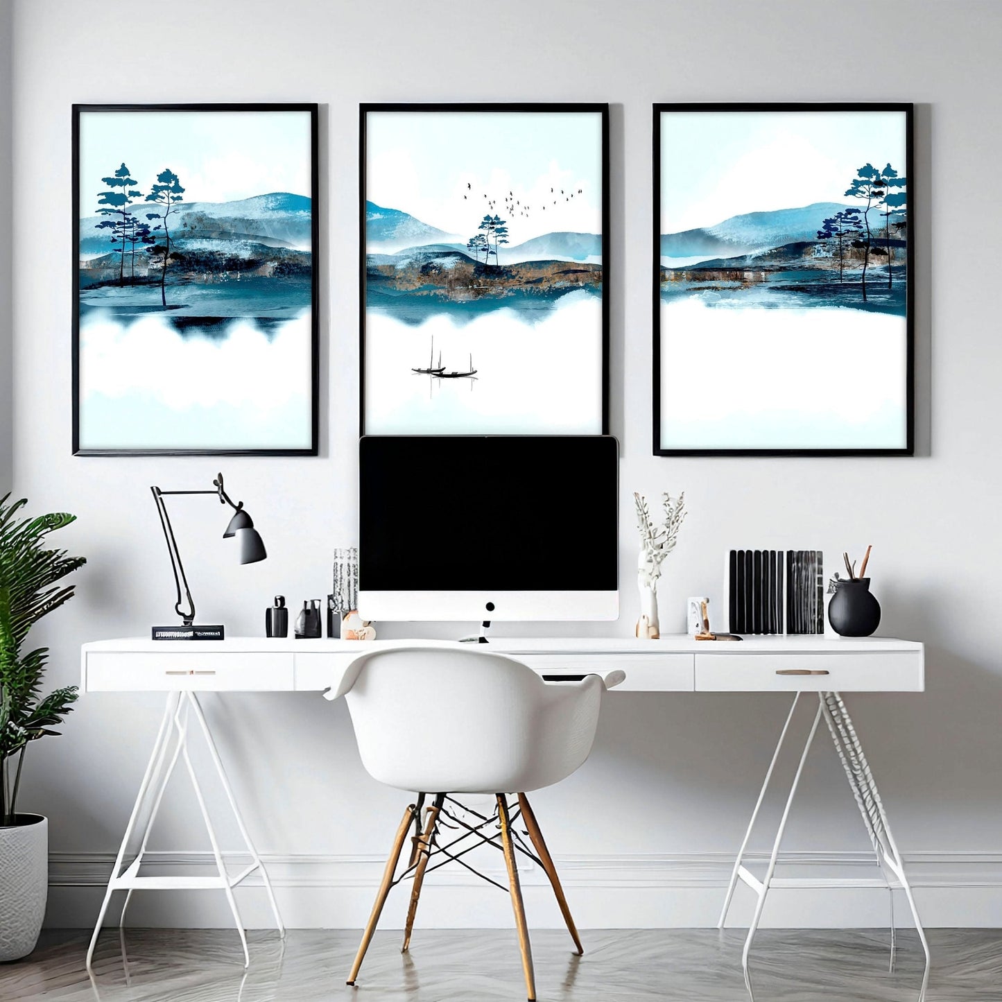 Art wall office | set of 3 framed wall art