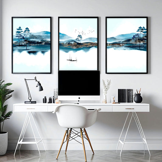Art wall office | set of 3 framed wall art