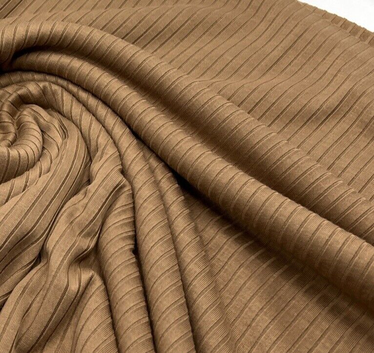 Camel 8x4 Wide Rib Stretch Fabric