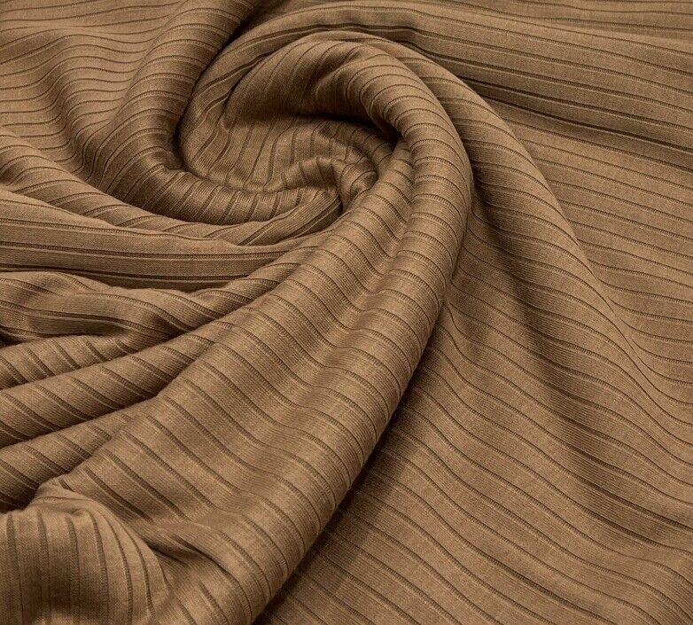 Camel 8x4 Wide Rib Stretch Fabric