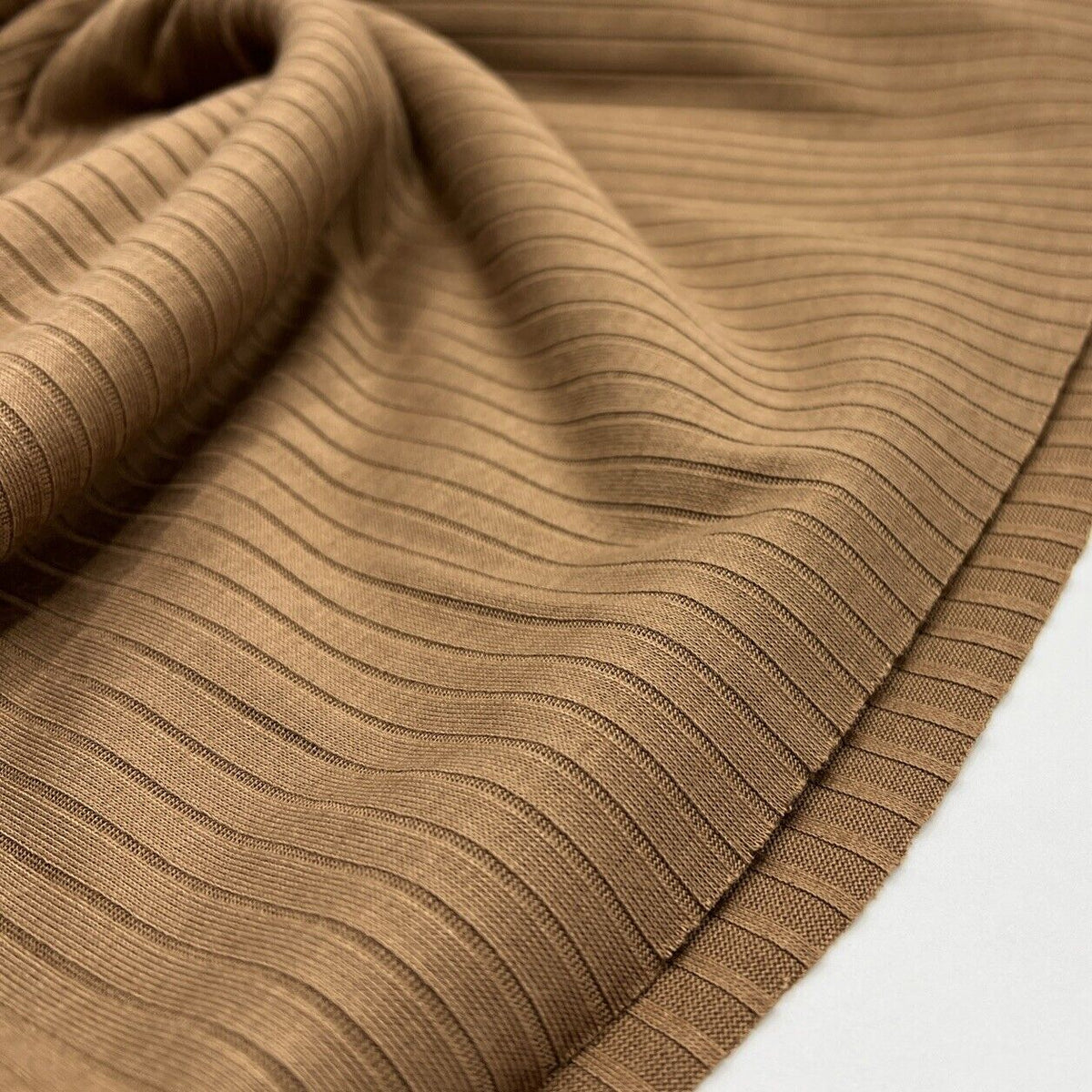 Camel 8x4 Wide Rib Stretch Fabric