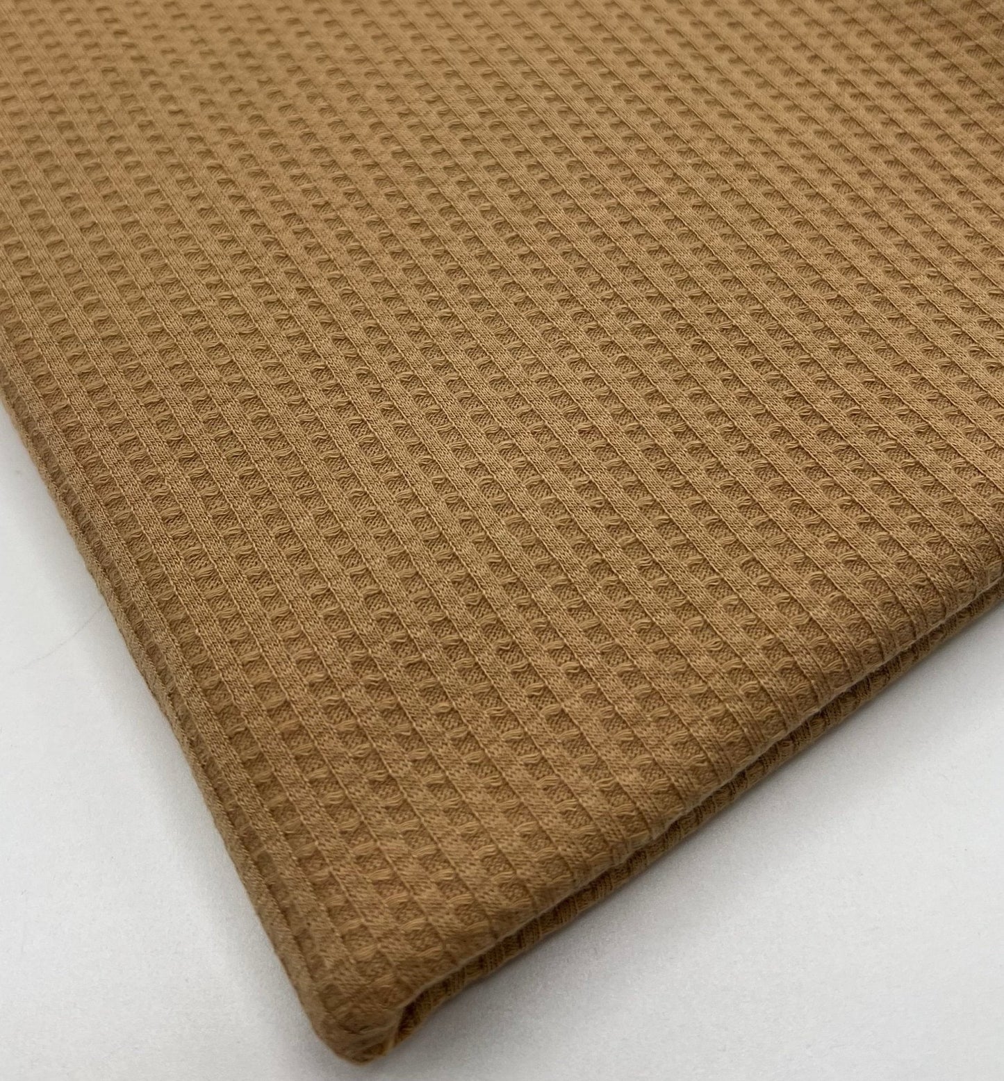 Camel Cotton Soft Waffle Jersey Fabric 210 GSM 4 Way Stretch