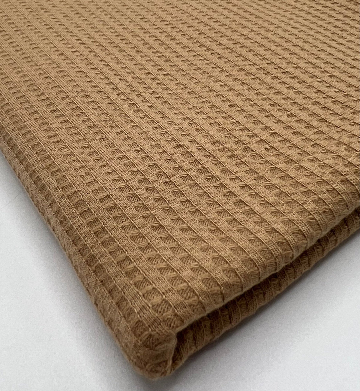 Camel Cotton Soft Waffle Jersey Fabric 210 GSM 4 Way Stretch