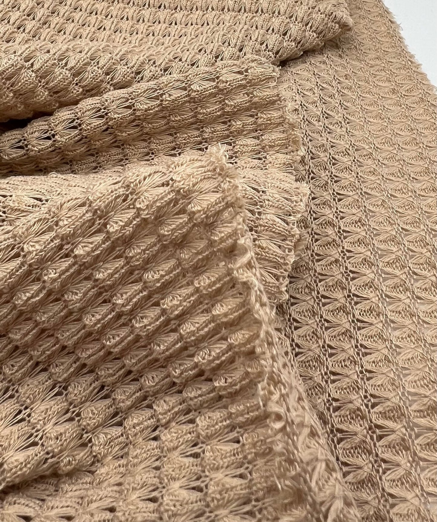 Camel Crochet Stretch Fabric