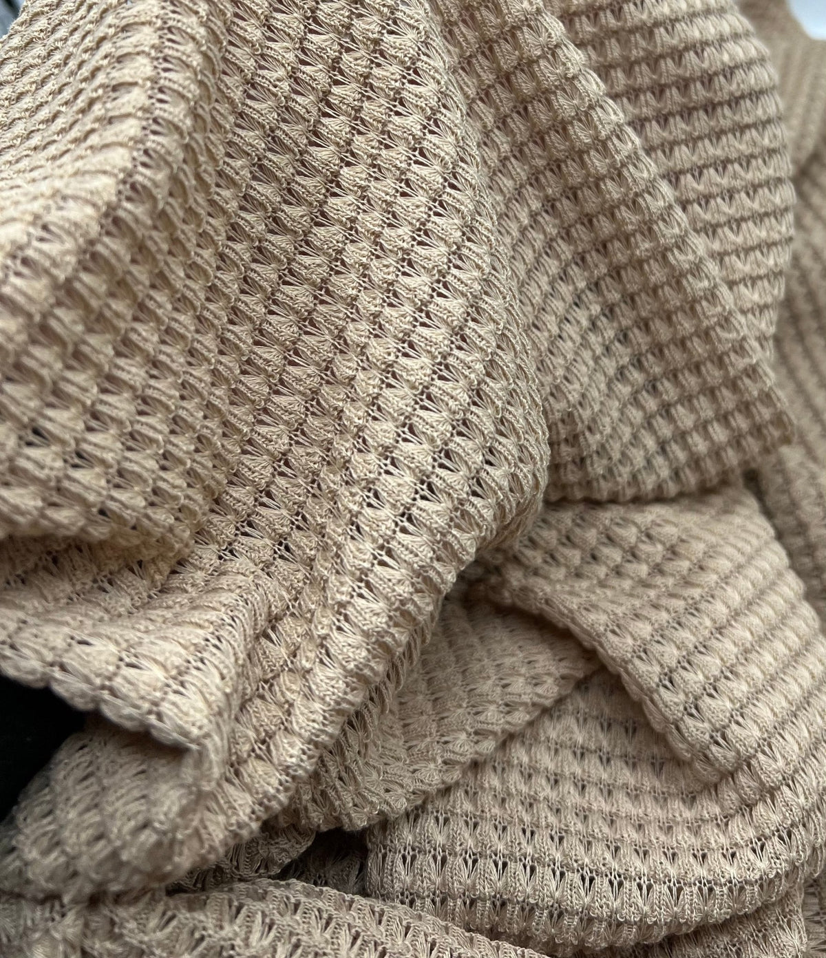 Camel Crochet Stretch Fabric