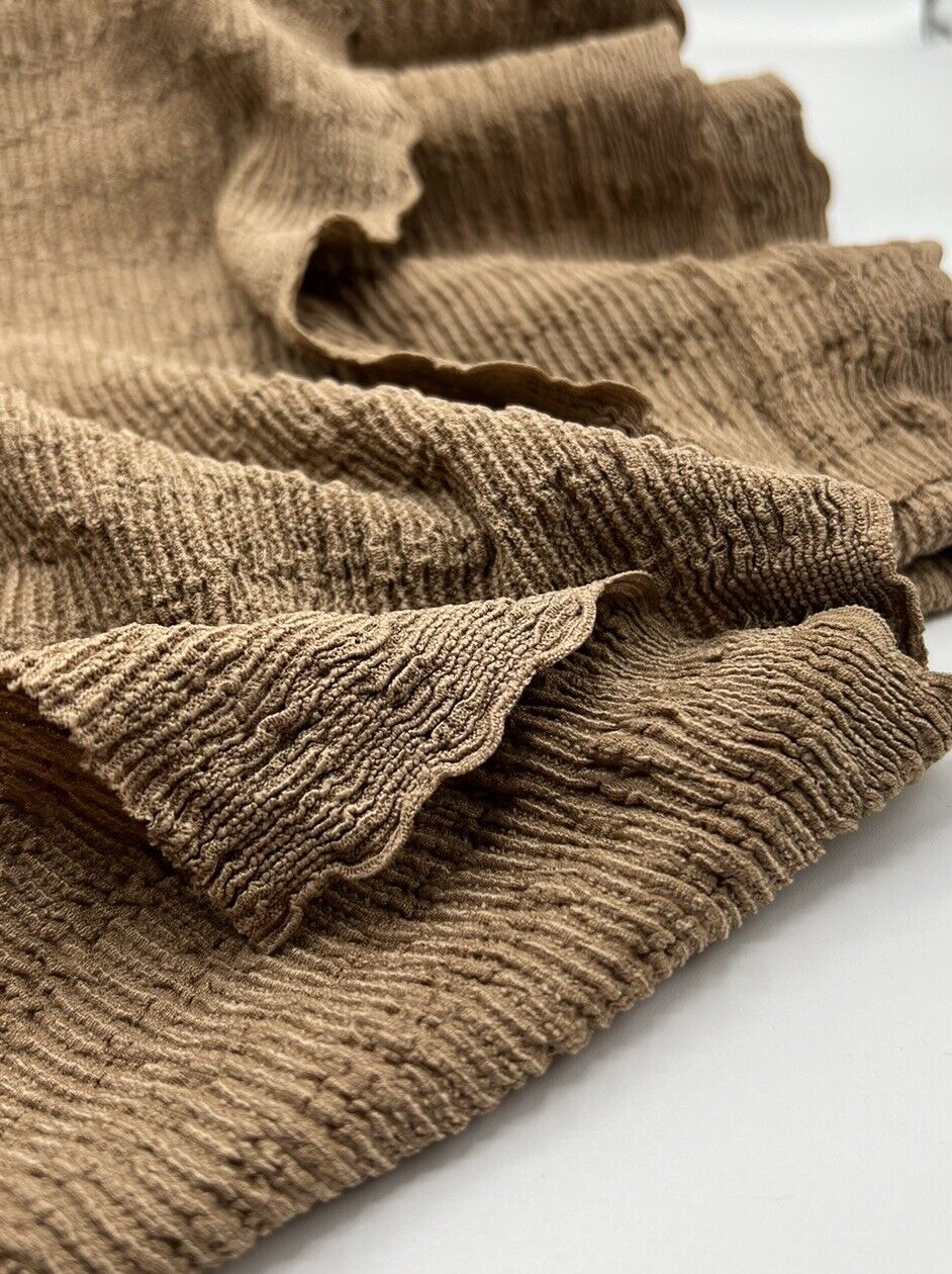 Camel Popcorn Stretch Fabric