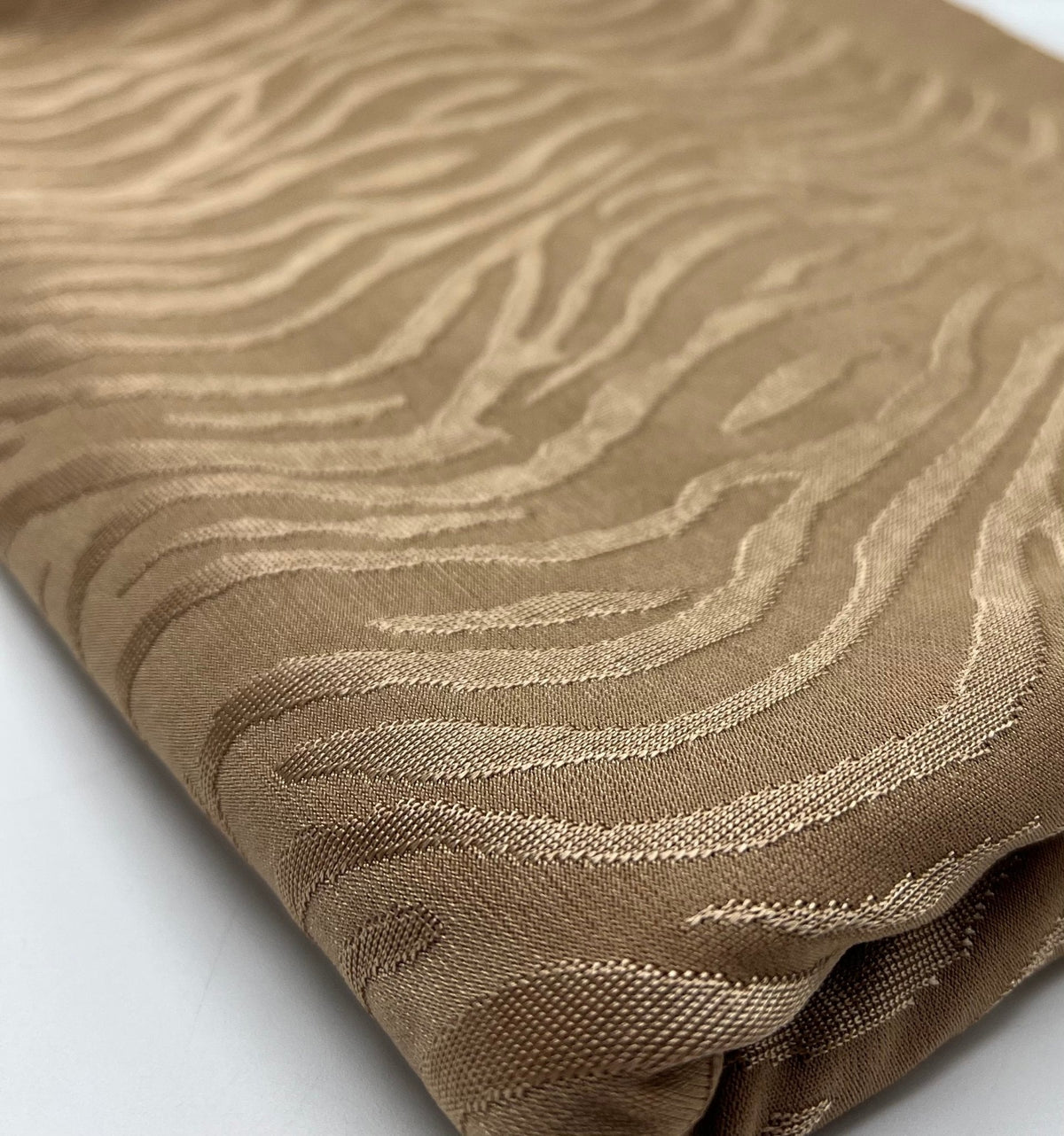 Camel Slinky Zebra Jacquard Stretch Fabric