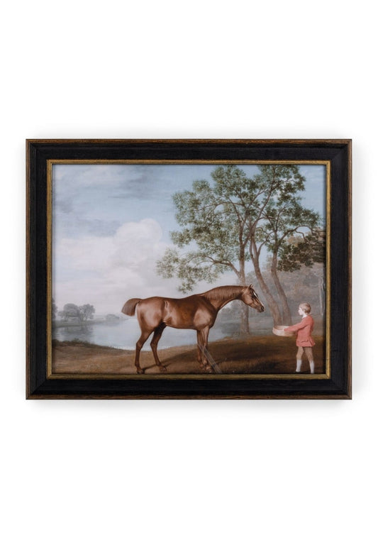 Stable Companion Vintage Style Horse Print with Boy