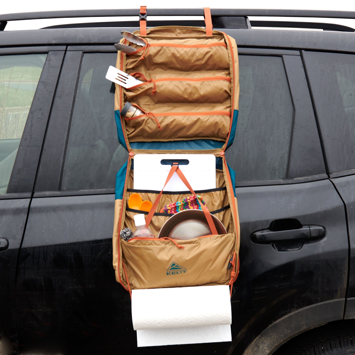 Kelty Camp Galley Camp Kitchen Organiser in Dull Gold / Deep Teal