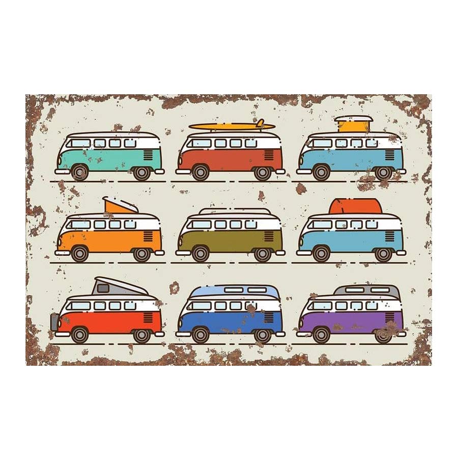 Camper Van Collection Metal Vintage Wall Sign