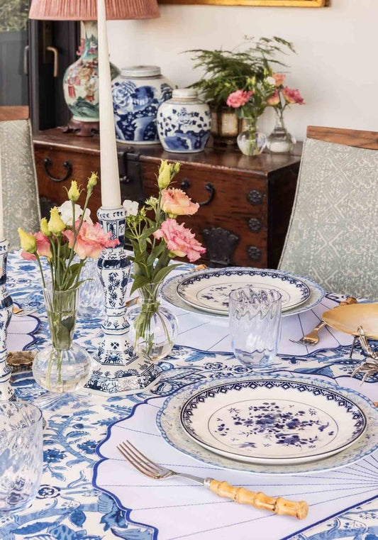 Rijksmuseum Delft Blue and White Candle Holders (Pair)