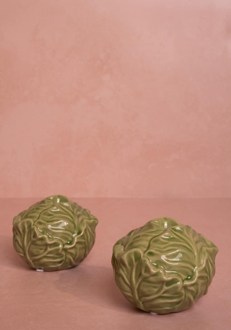 Green Cabbage Candle Holder