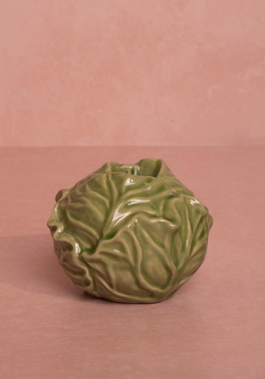 Green Cabbage Candle Holder