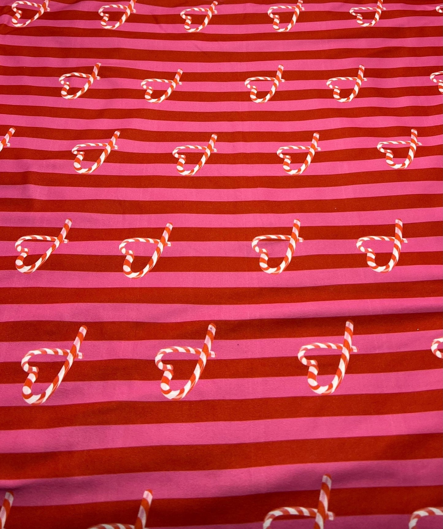Candy Cane Super Soft Print Spun Poly Stretch Fabric