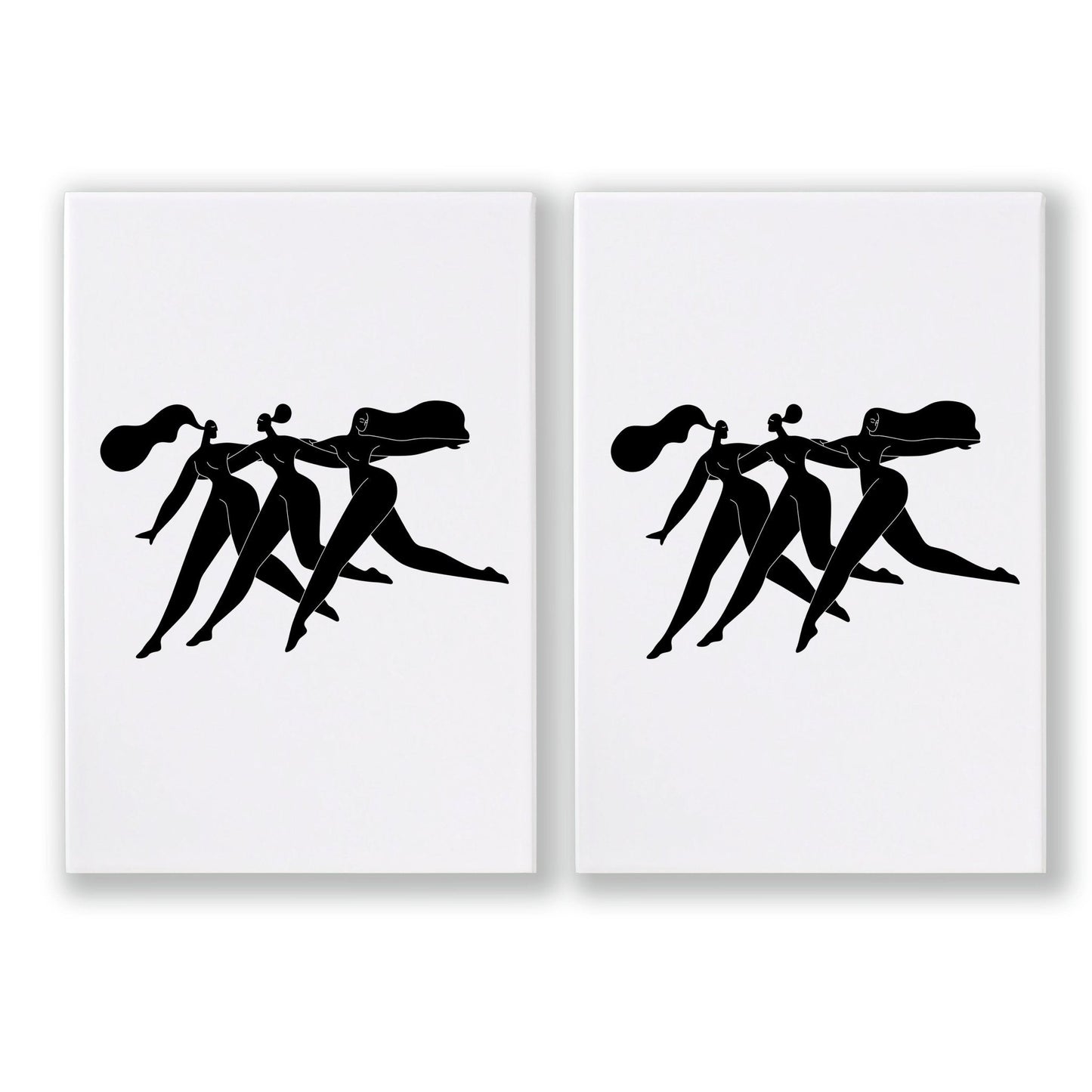 Canvas Art For Bathrooms | Set of 2 Boho Women Wall art Prints