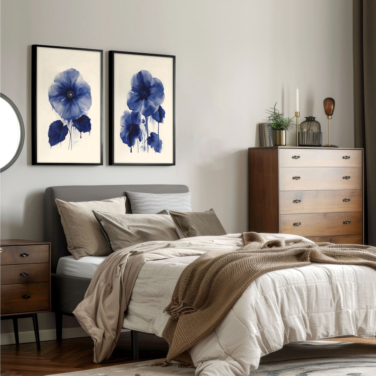 Canvas Floral Print | Set of 2 Botanical Wall art Prints