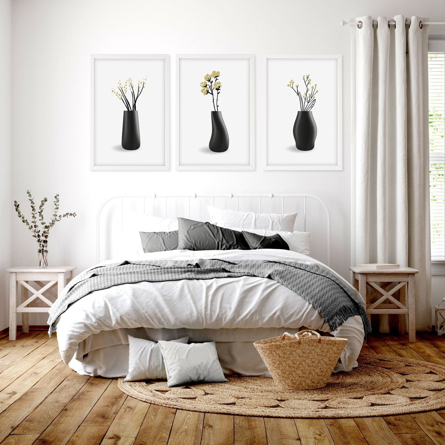 Canvas Framed Wall Art | Set of 3 Botanical Wall art Prints