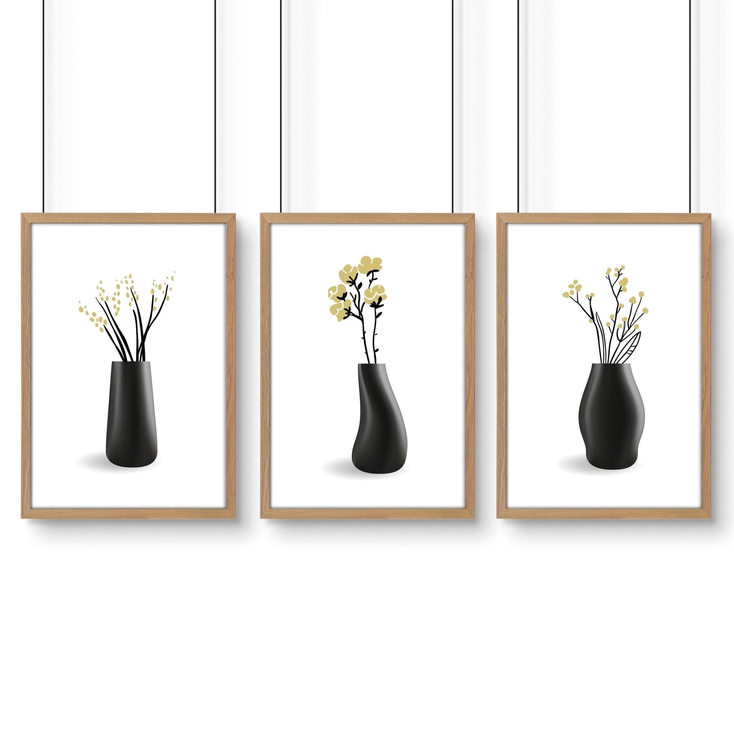 Canvas Framed Wall Art | Set of 3 Botanical Wall art Prints