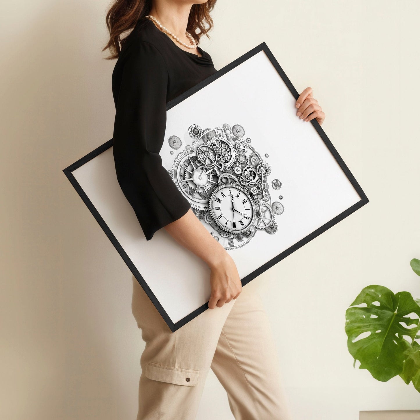 Canvas Painting Wall Decor | Set of 3 Abstract Clocks Wall art Prints