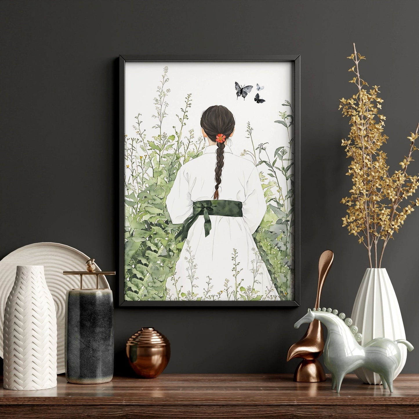 Canvas Pictures For Living Room | Set of 3 Boho Women Wall art Prints