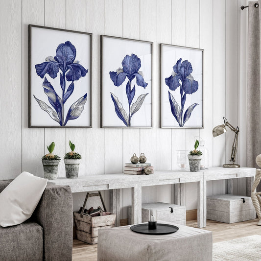 Canvas Pictures For Walls | Set of 3 Botanical Wall art Prints