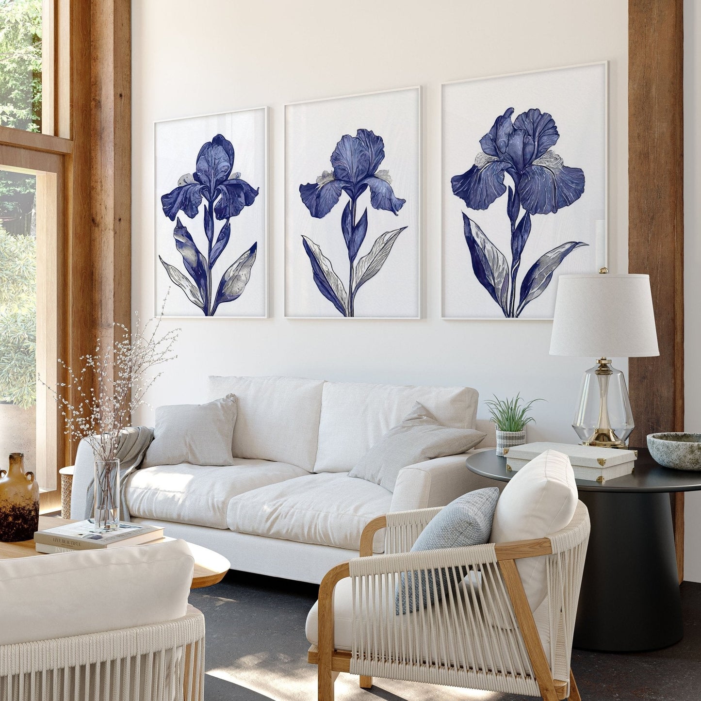 Canvas Pictures For Walls | Set of 3 Botanical Wall art Prints