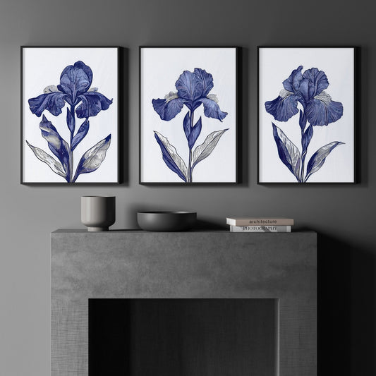 Canvas Pictures For Walls | Set of 3 Botanical Wall art Prints