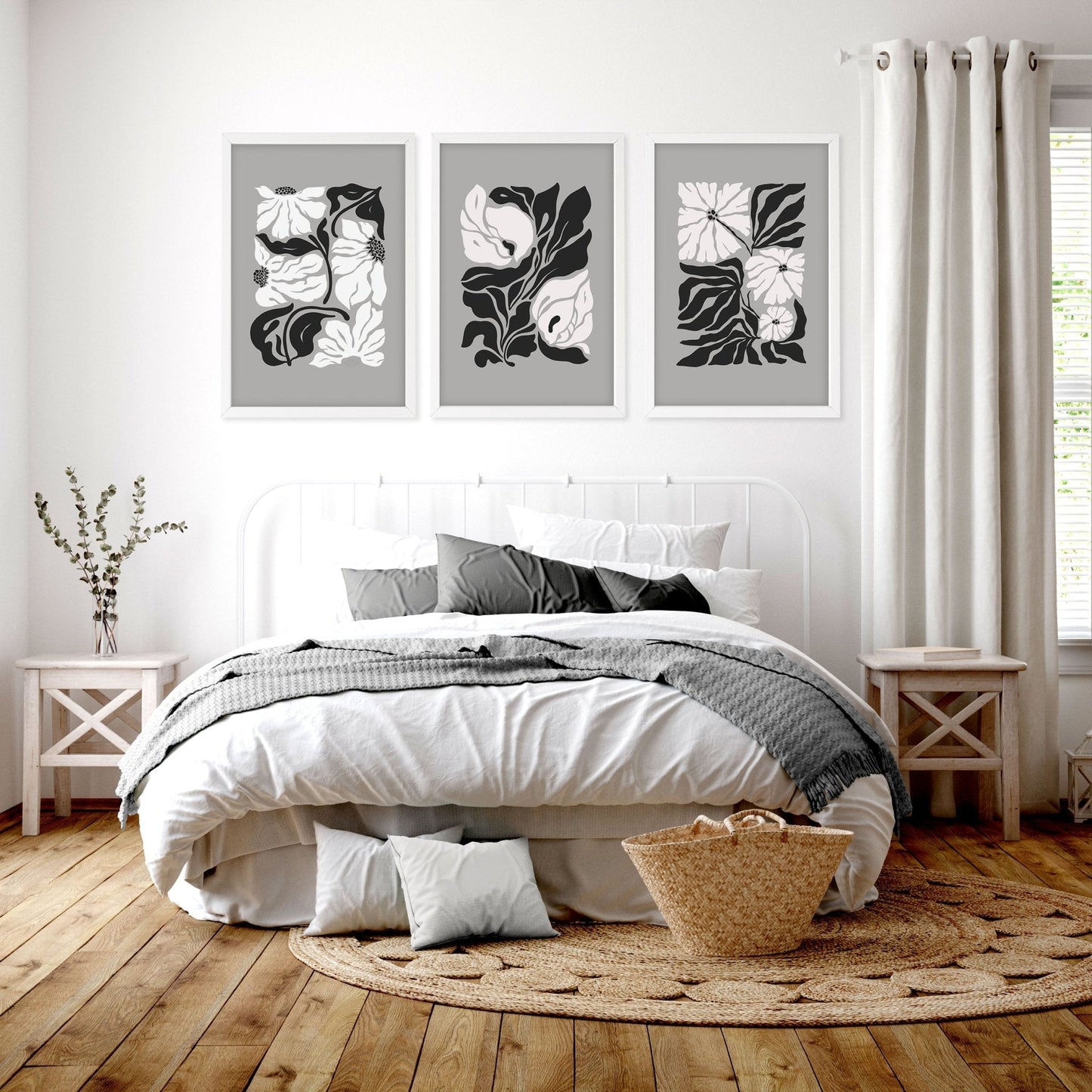 Canvas Prints Wall Decor | Set of 3 Botanical Wall art Prints