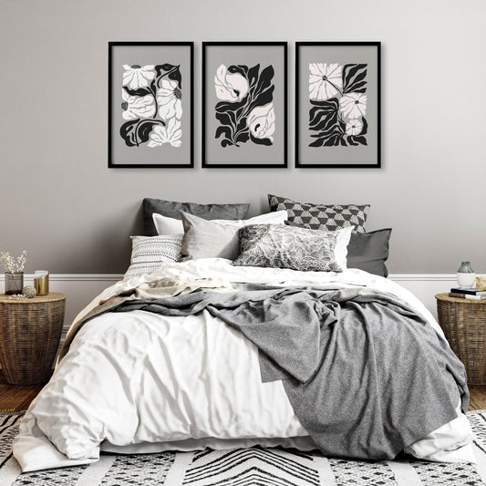 Canvas Prints Wall Decor | Set of 3 Botanical Wall art Prints