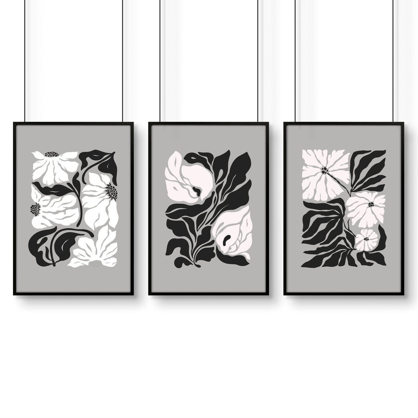 Canvas Prints Wall Decor | Set of 3 Botanical Wall art Prints